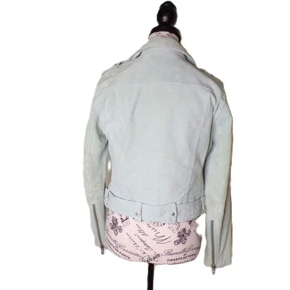 🆕BLANKNYC Suede Moto Jacket Basil (Mint) Medium - Picture 6 of 11